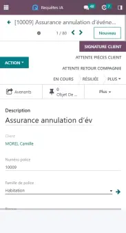SKY CRM Extranet assurés intelligence artificielle CRM pour assurance compagnie africaine SKY