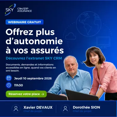 SKY CRM | Logiciel Assurance | Logiciel courtier en assurance | Progiciel : SKY CRM
