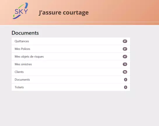 SKY CRM - Logiciel pour assurance avec intelligence artificielle recherche documents GED